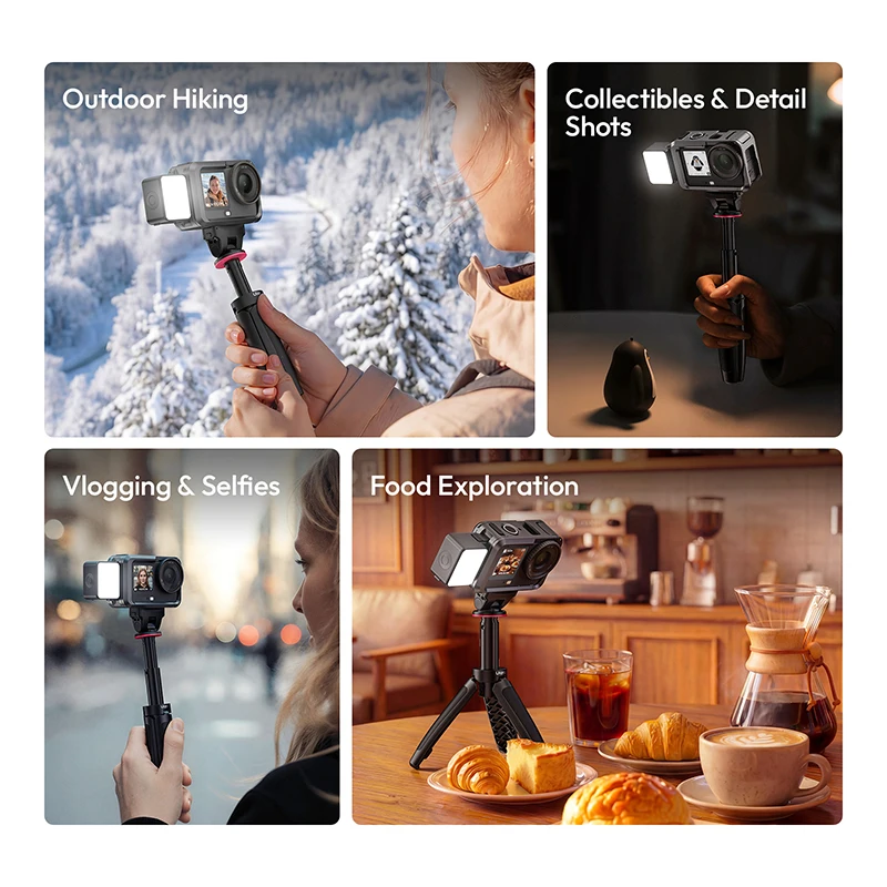 Фото Ulanzi LM24 Мини-видеосвет для селфи для DJI Osmo Action 6 Nano Action с магнитными быстросъемными креплениями и водонепроницаемым дизайном IPX5 №5