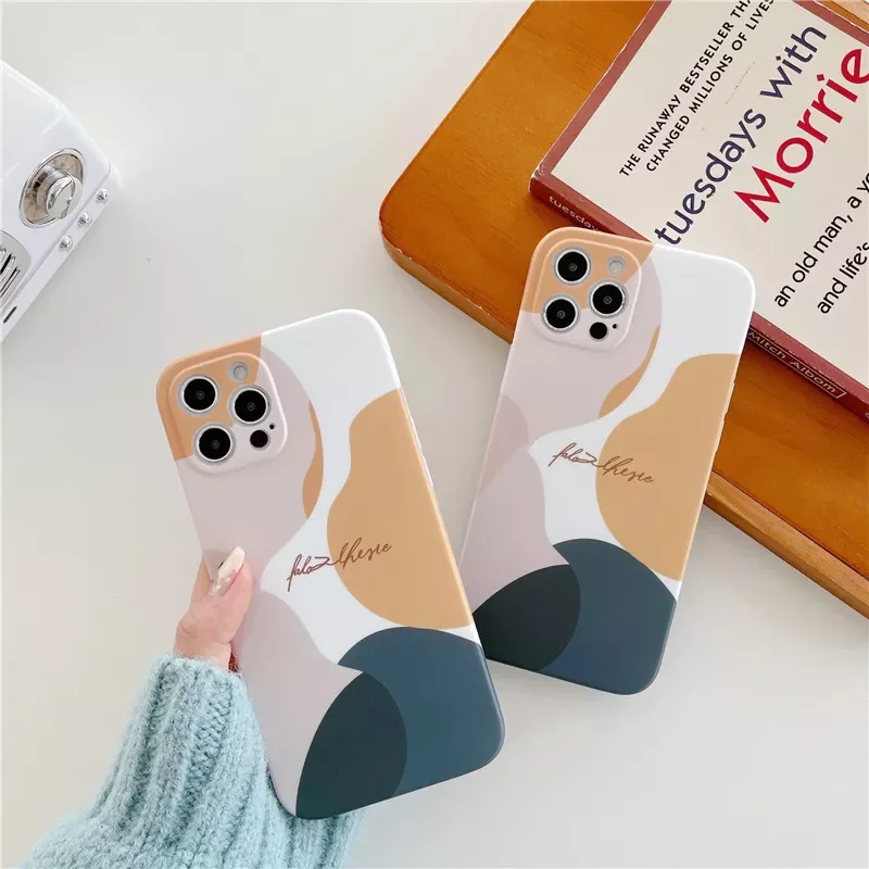 

For iPhone 12 Pro Max Morandi Color Graffiti Abstract Liquid Phone Case for iPhone 11 Pro Max XR SE 2020 X XS 7 8 Plus 6s Cover