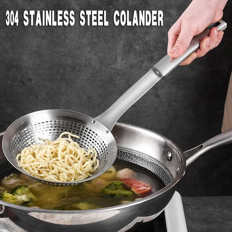 

Дуршлаг для еды из нержавеющей стали 304, ложка для супа, ложка для пищевого фильтра, масляная сетчатая масляная ложка, 16 см