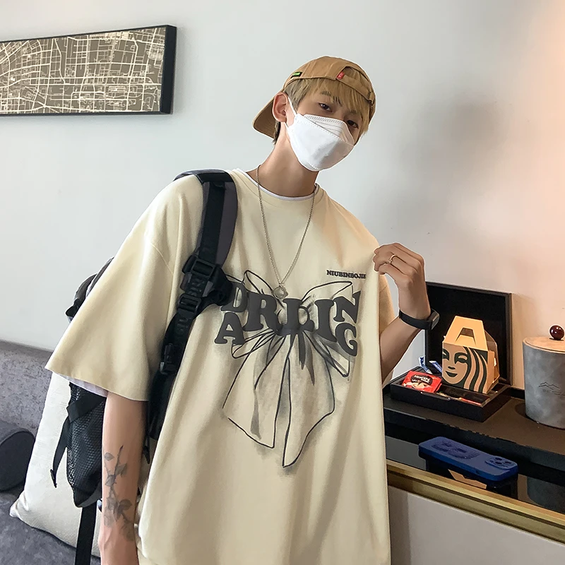 

EOENKKY/2022 Summer Butterfly Print T-Shirt Oversized Harajuku Street Half Sleeve Fashion T-Shirt Vintage Street T-Shirt