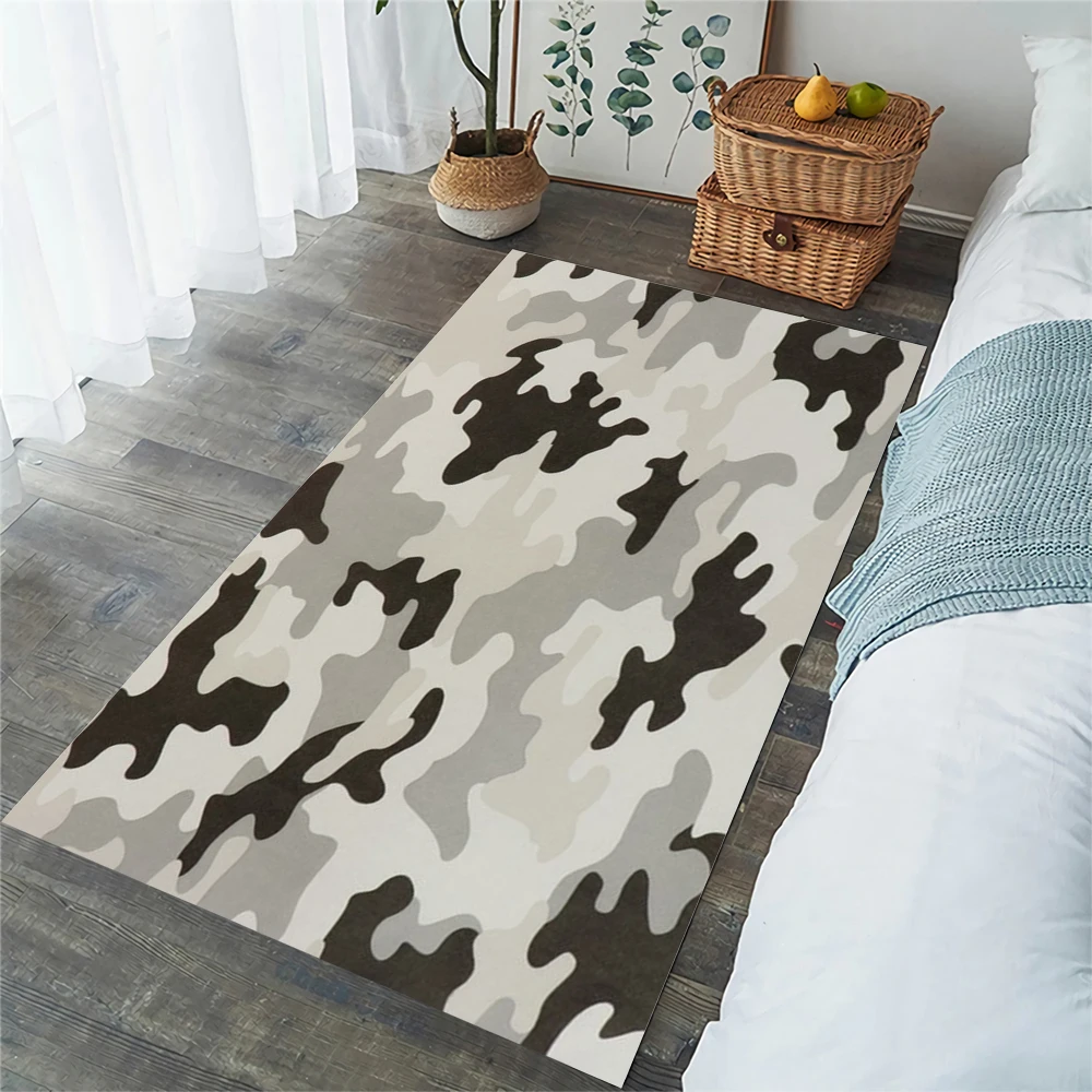 

CLOOCL Fashion Floor Rugs Gray Camouflage Printed Carpets for Living Room Area Rugs Flannel Non-slip Kitchen Mat Dropshipping