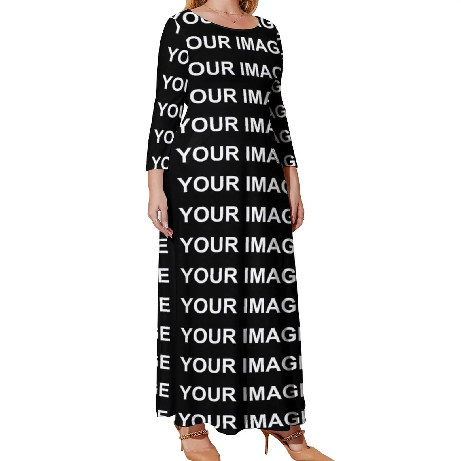 Your Image Customized Dress Custom Made Design Streetwear Beach Dresses Female Long Sleeve Elegant Maxi Dress Plus Size Vestido