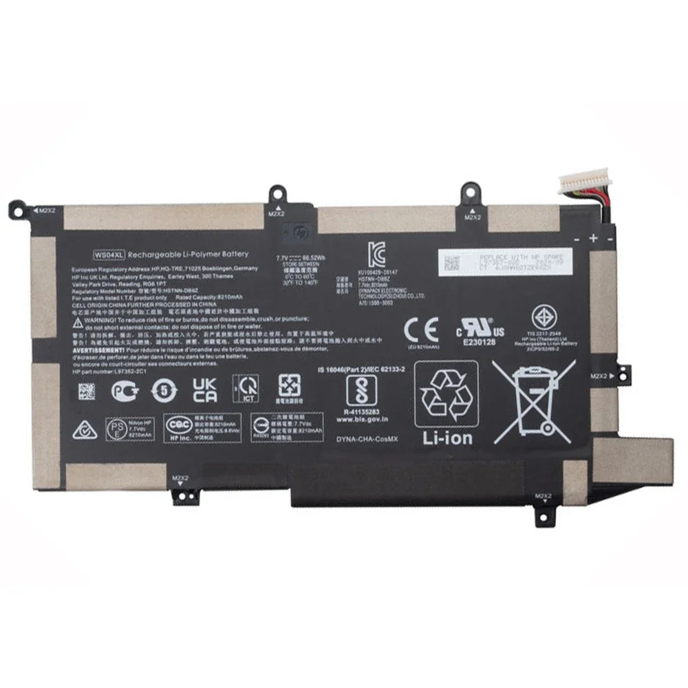 WS04XL 7 В 66 52 Втч оригинальный аккумулятор для ноутбука HP Spectre x360 14-EA 14T-EA 14t-ea000 L97352-2D1