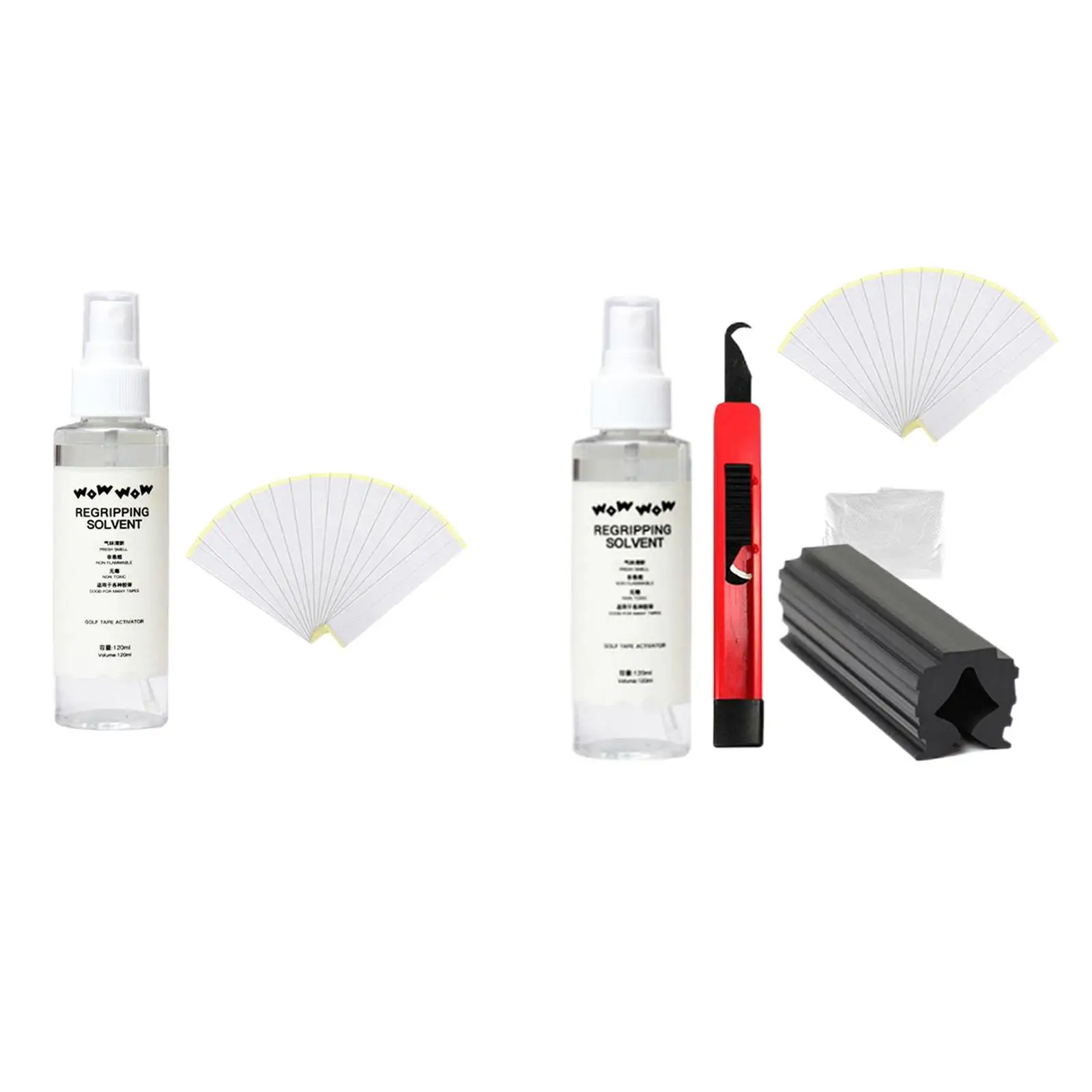

Golf Club Grip Kit 15 Tape Strips(2"x10") 120ml Grip Solvent Professional Quality Regripping Club Cover Removal Accessories Set