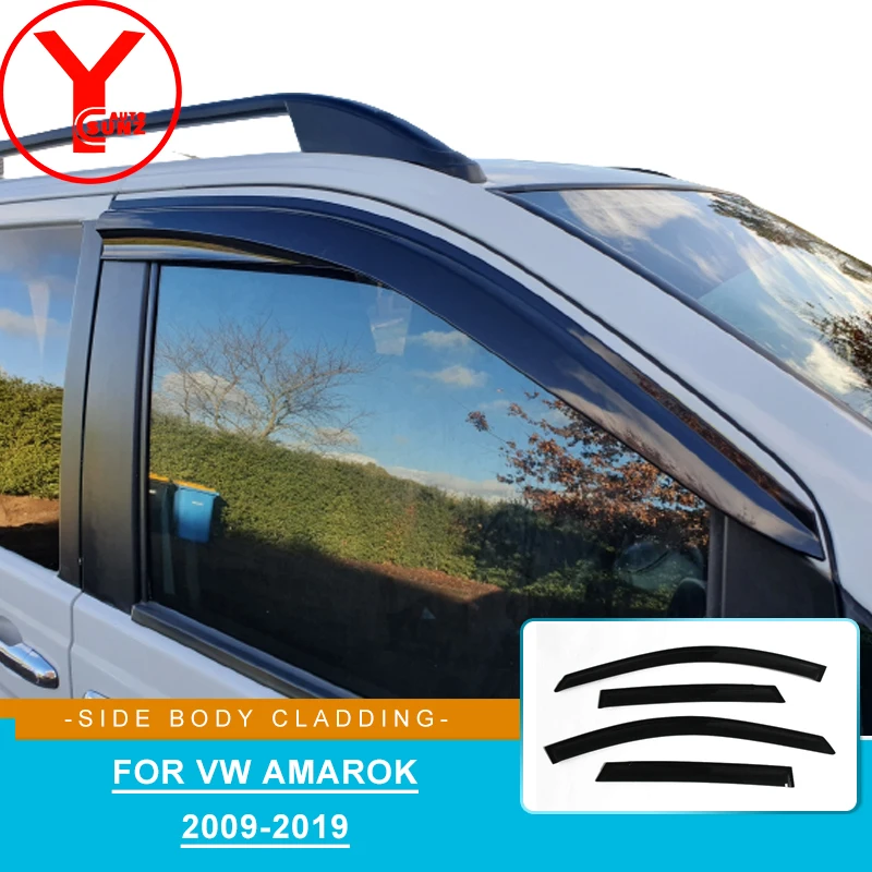 Sun Rain Shield For VW Amarok 2009 2010 2011 2012 2013 2014 2015 2016 2017 2018 2019 Window Deflector Shelters Door Window Visor