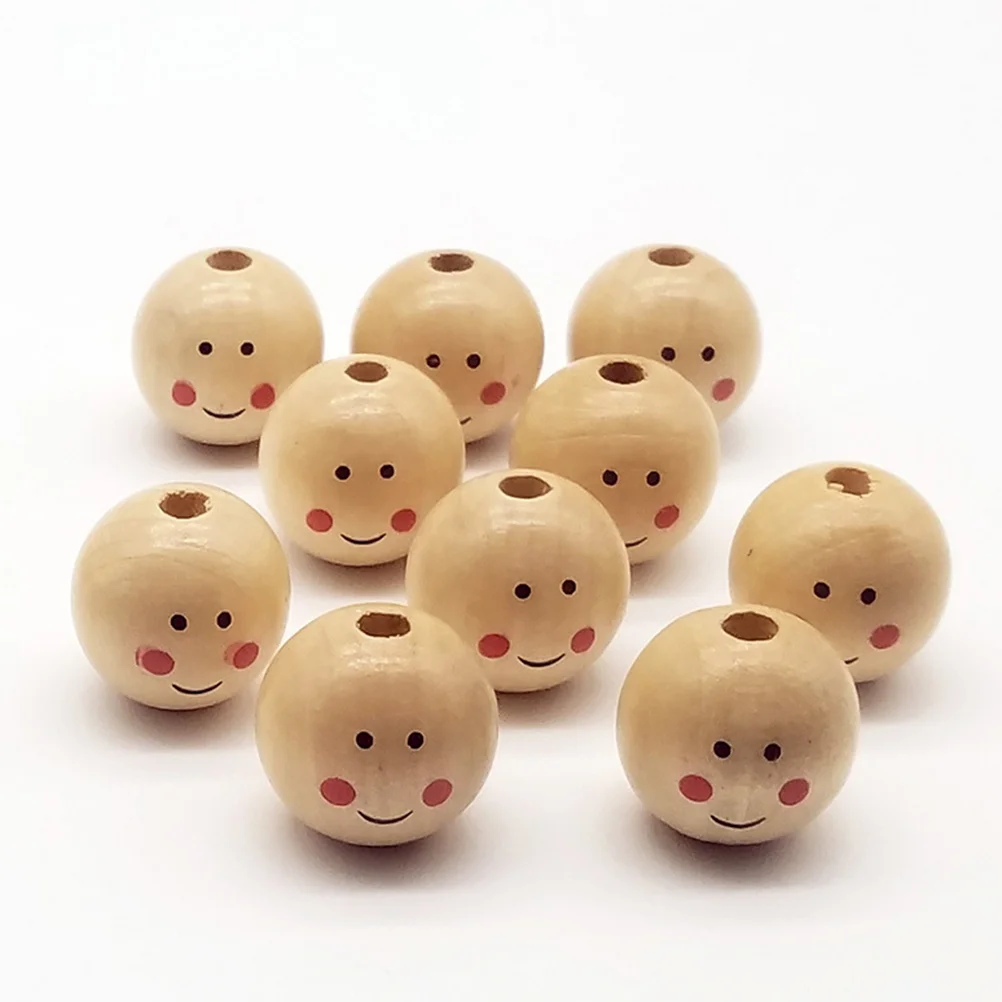 20 шт. ювелирные изделия DIY аксессуары деревянные свободные бусины улыбка лицо