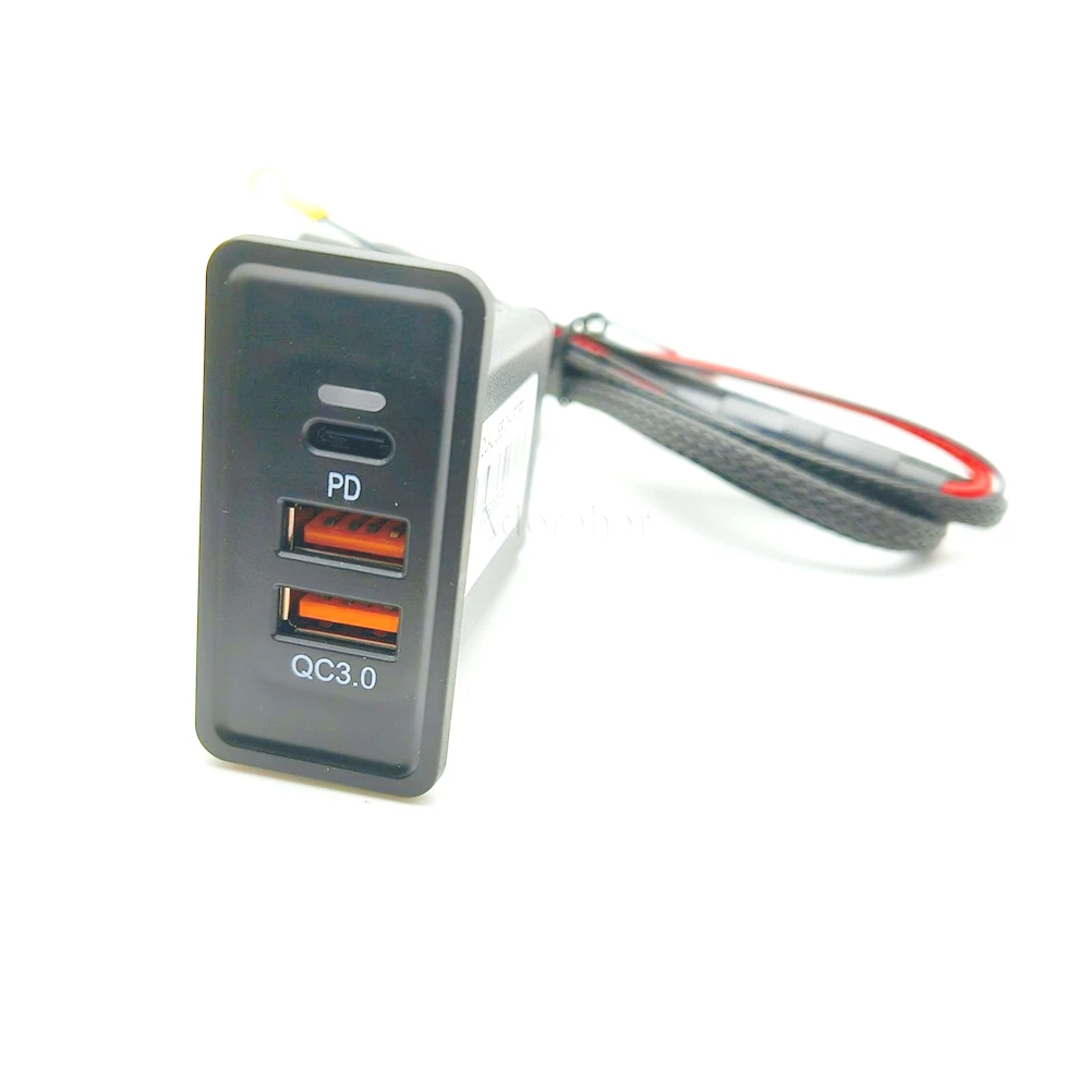 

Автомобильное зарядное устройство QC3.0 с двумя USB-разъемами, адаптерный кабель для зарядного устройства сотового телефона для VW Golf 7/7,5rline Passat Jetta