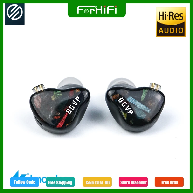 

BGVP DH5 10mm 4BA + 1DD Hybrid Drive HiFi In-Ear Earphone 4 Balanced Armature Dynamic Drivers Bass IEM 2Pin 0.78 2.5/3.5/4.4mm