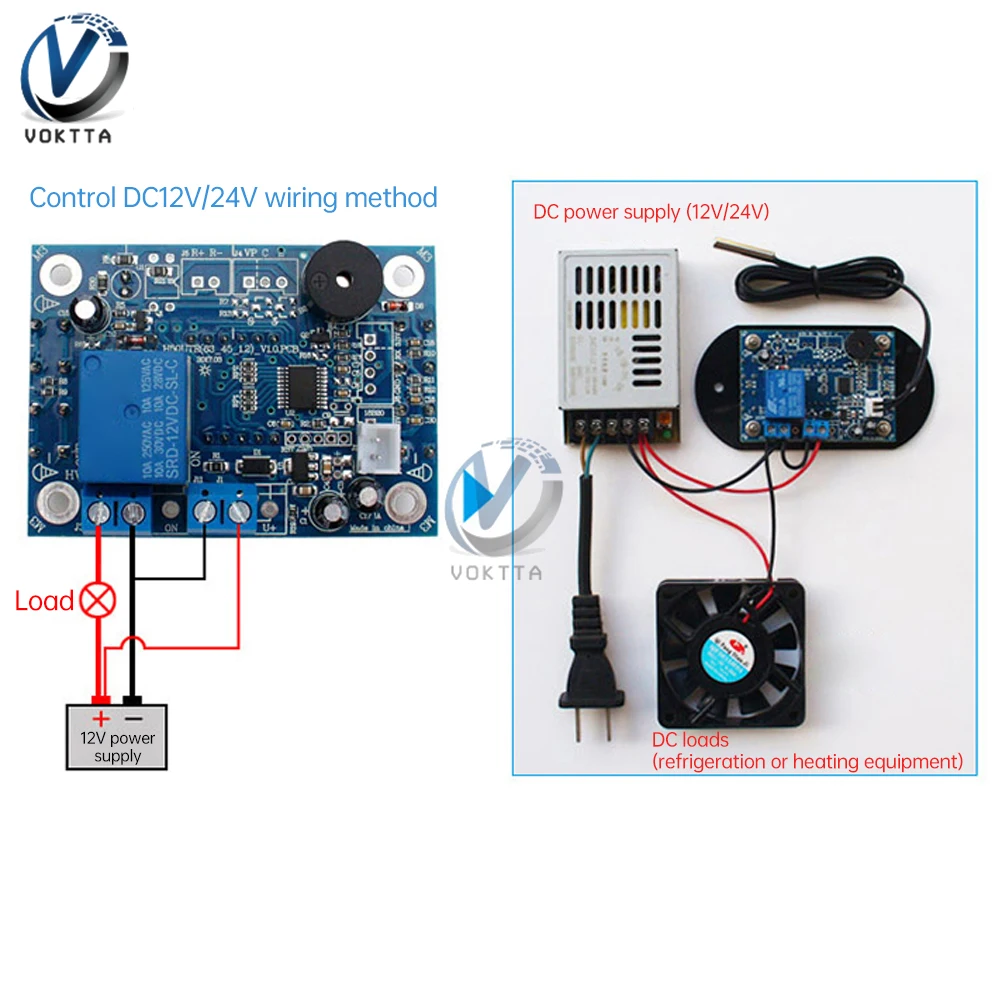 Цифровой регулятор температуры реле с датчиком 12 В 24 постоянного тока