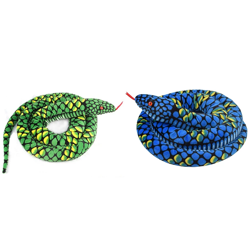 Плюшевая гигантская змея реалистичное Мягкое Животное игрушка с красными