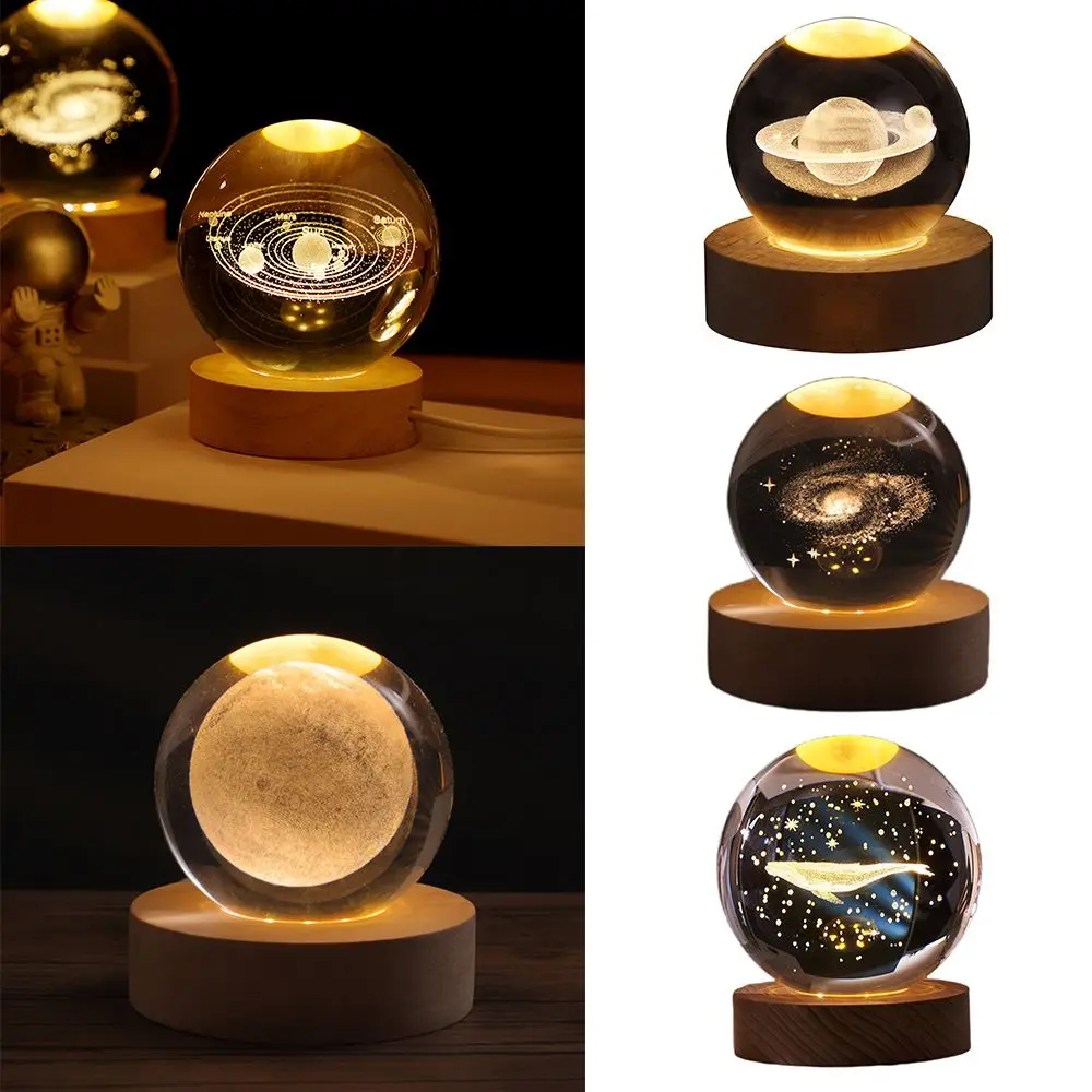 

Романтическая деревянная подсветка, украшение для спальни, круглые проекторы, лампа, солнечная система, светодиодные светильники в виде Луны