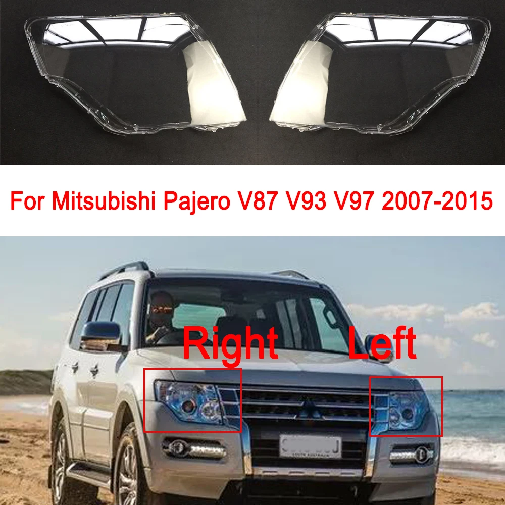 

Чехол для передней фары автомобиля Mitsubishi Pajero, Прозрачный Абажур для передней фары, линзы V87 V93 V97 2007-2015