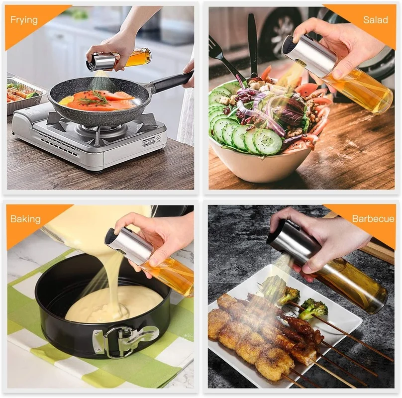 Пульверизатор для масла со стеклянной бутылкой распылитель барбекю оливкового с