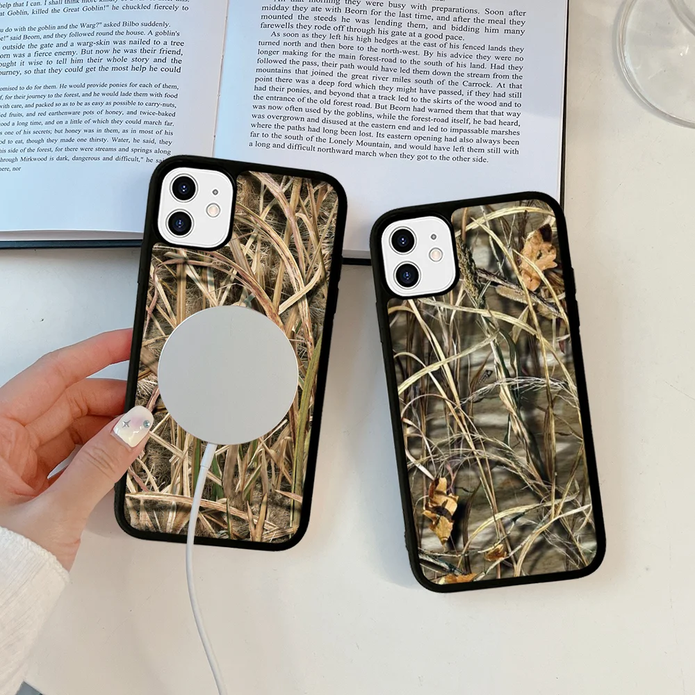 Hunting Camo Phone Case Magesafe Magnetic Wireless Charge For iPhone 16 11 12 13 14 15 Pro Max Plus Mini