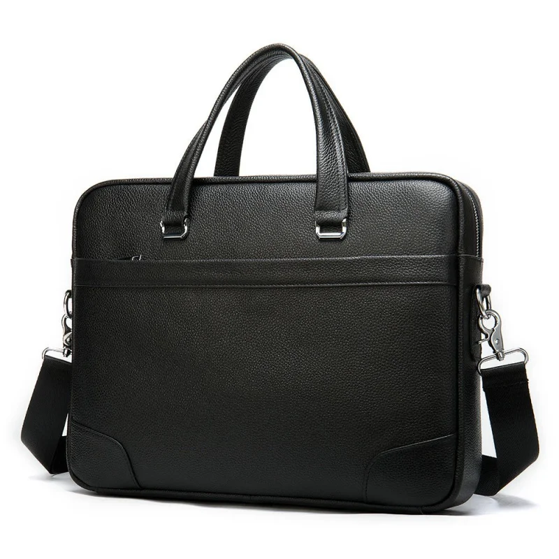 Men Business Cowhide Briefcase Bag Genuine Leather Handbag Trip Laptop Bag Meeting Shoulder Bag For Male