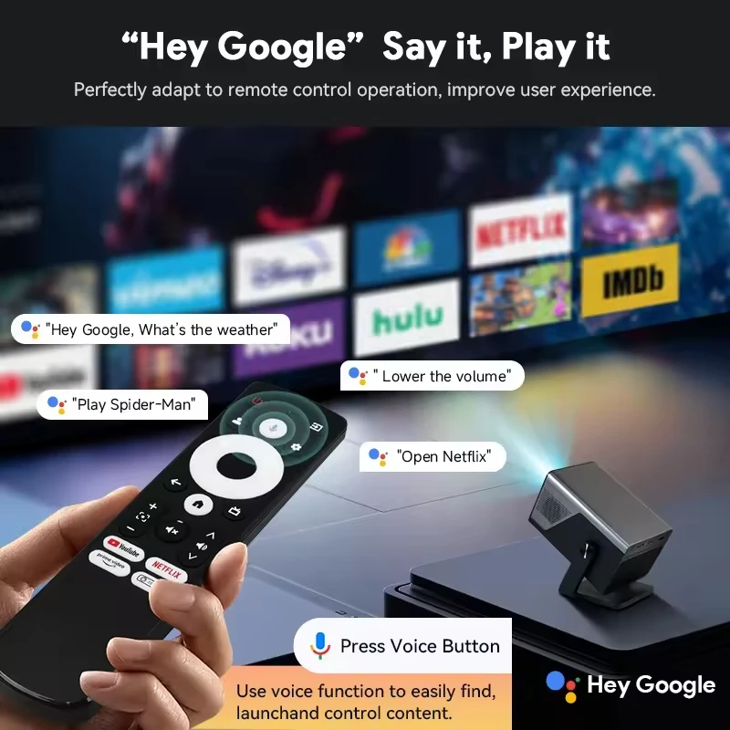 Фото Проектор Tripsky Google TV OS с поддержкой 4K, умный проектор с Wi-Fi и Bluetooth, для просмотра фильмов на открытом воздухе, 800 ANSI, с автофокусом №4