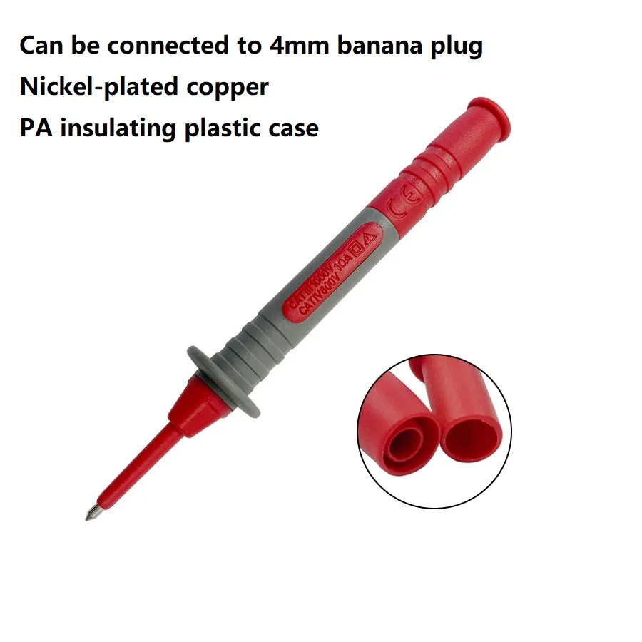

2pcs Multimeter Testing Probe Digital Test Pen Brass Nickel-plated With 4mm Socket For Repairing Cars Instrument Accessories