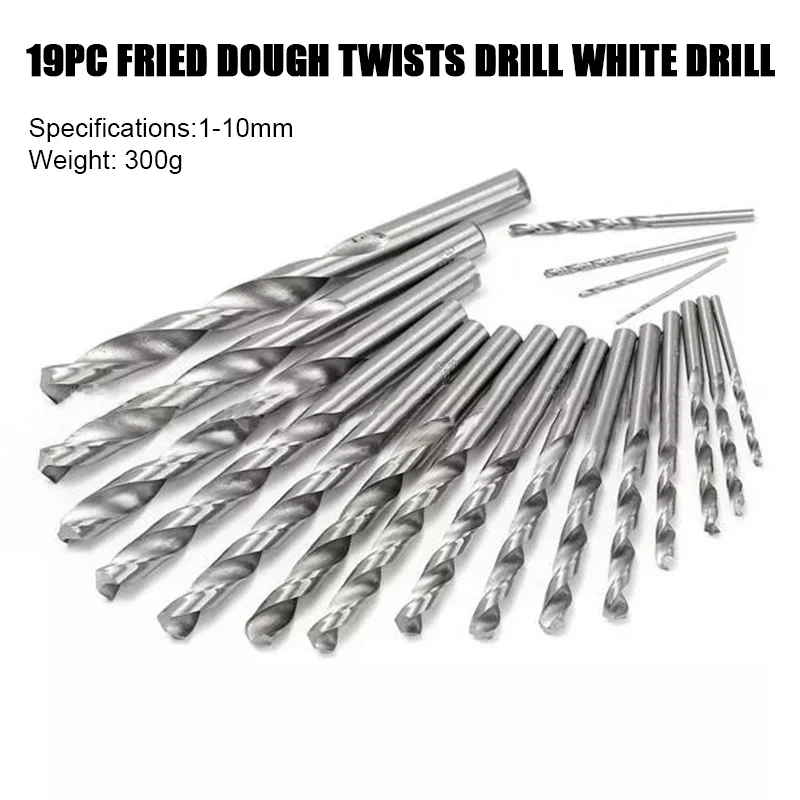 

19Pcs High Speed HSS White Steel Twist Drill Bit Set For Dremel Rotary Tools