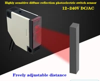 12v 240vdcac 5 wires e3jk square laser diffuse reflection photoelectric switch sensor infrared induction switch with bracket