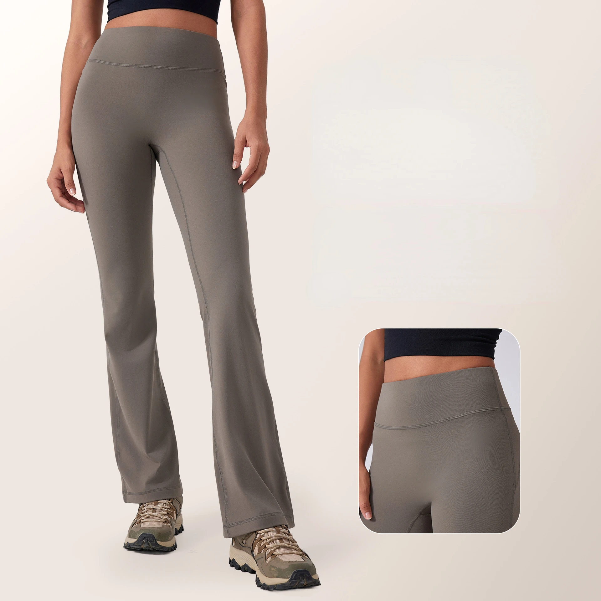 Брюки женские Стрейчевые с завышенной талией для занятий йогой