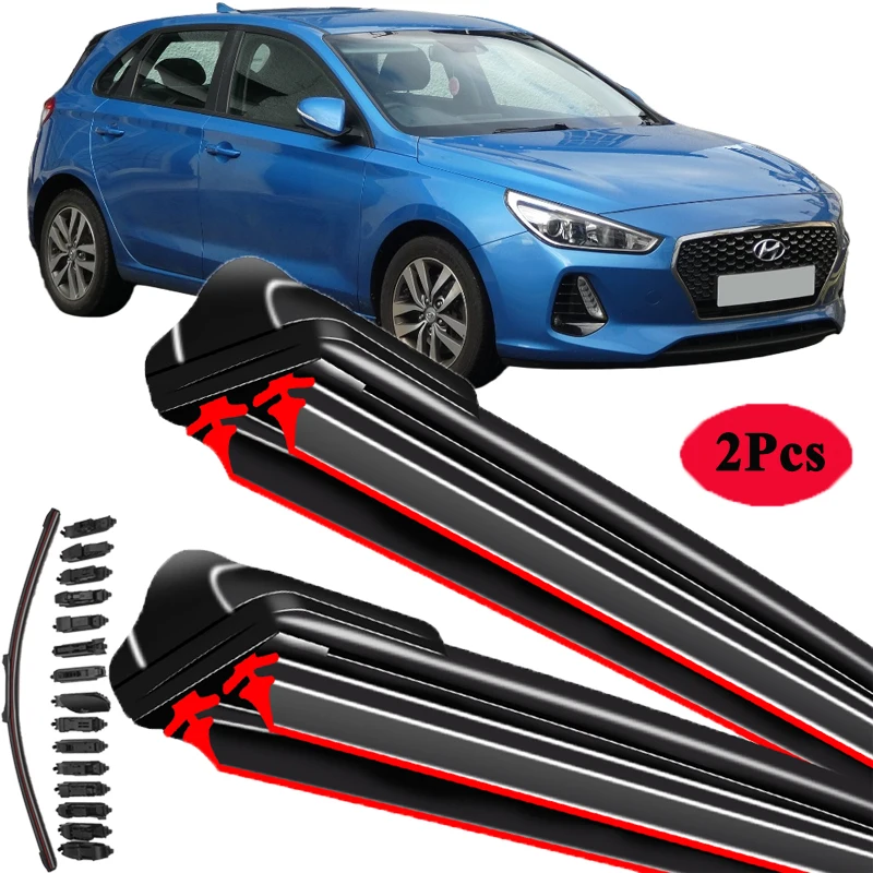 

Для Hyundai I30 FD GD PD Coupe Elantra GT 2007 2009 2010 2012 2013 2015 2016 2019 2020 2022 автомобильные двойные резиновые дворники на лобовое стекло