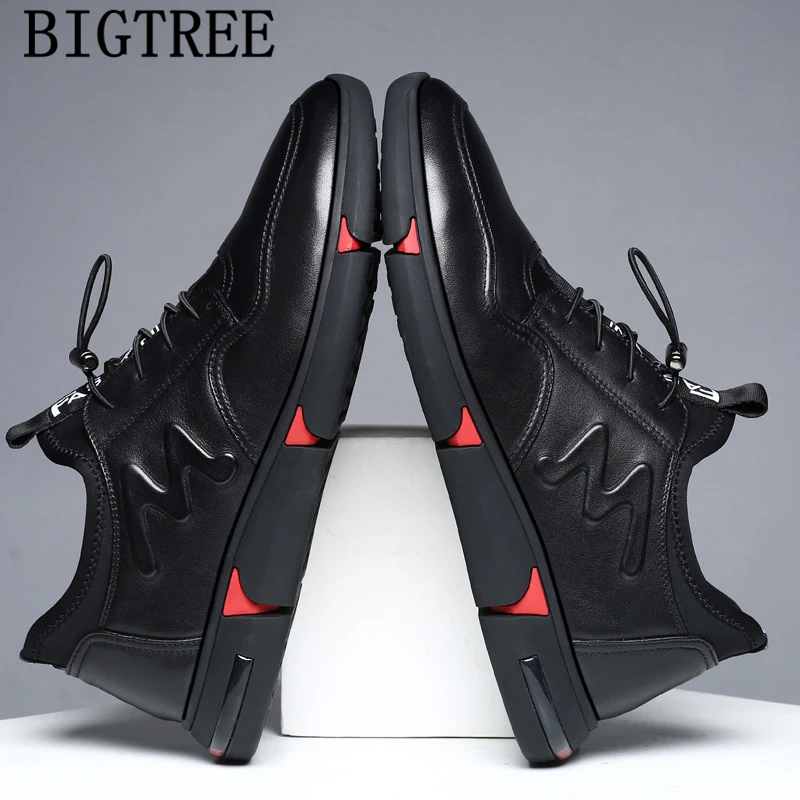 Лифтовая обувь для мужчин Дизайнерские кроссовки повседневная кожаная мужские