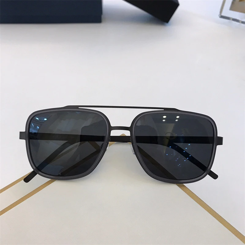 High Quality Double-Beam Titanium Men Sunglasses Square Screwless Sun Glasses Eyewear Prescription Eyeglasses Frames 9911