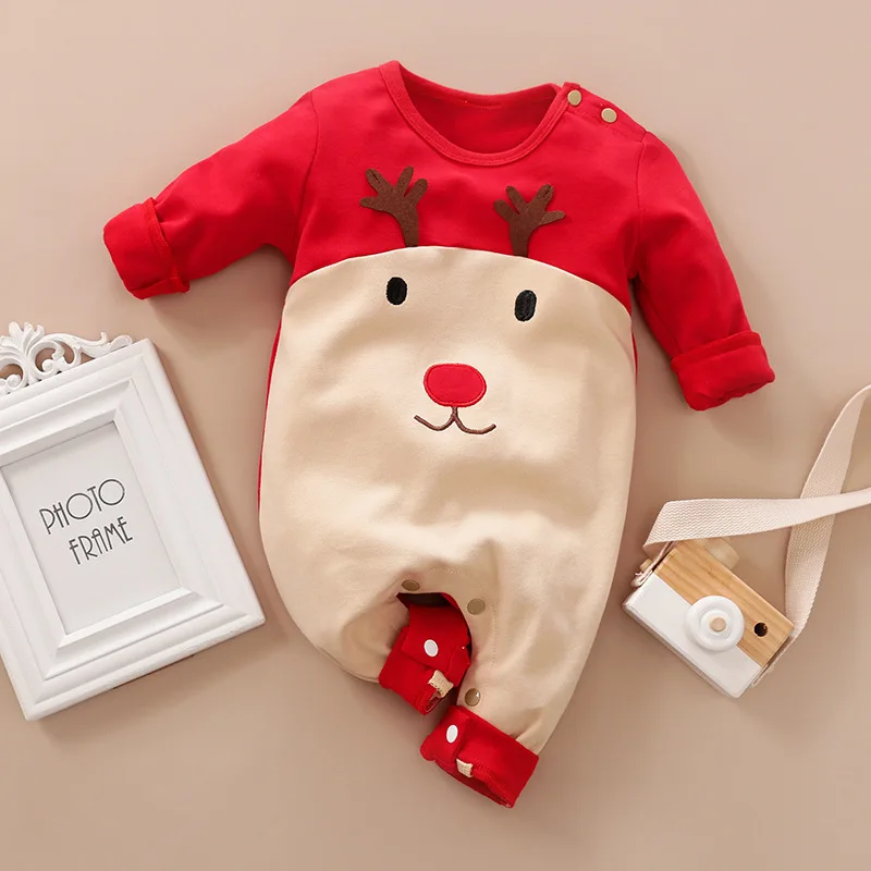 Christmas Baby Costume santa claus elk elf Infant Romper Jumpsuit Suit 2Pcs Clothes Newborn 0-12M New Year