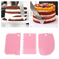 3pcs cream spatula pastry cutter butter spreader cake bread diy modelling tool fondant dough scraper kitchen baking accessories