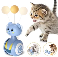 tumbler swing toys for cats automatic cat toy funny balance car interactive kitten chasing toy with feather ball cat accessories