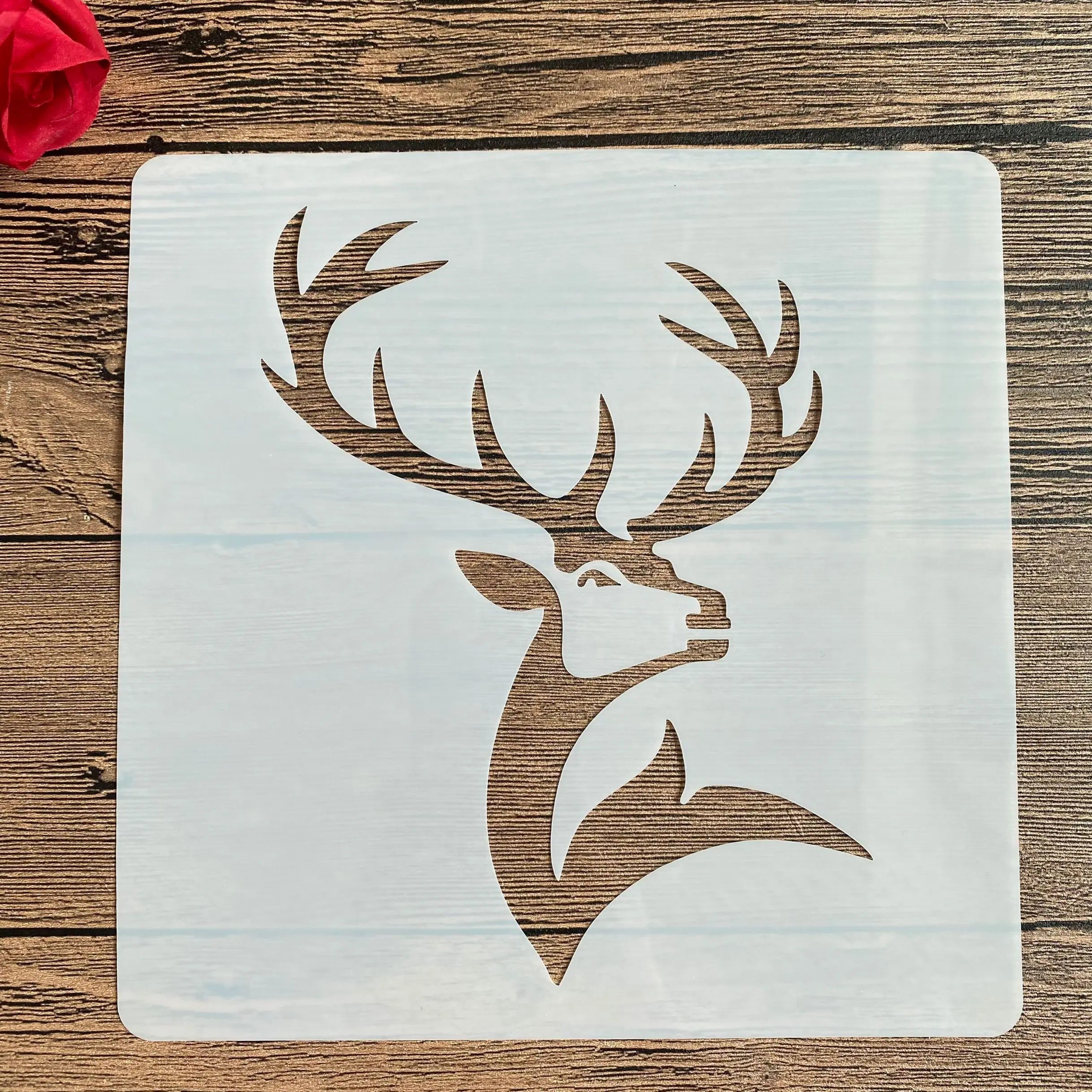

20 *20 cm DIY reindeer animal mandala mold for painting stencils stamped photo album embossed paper card on wood, fabric wall