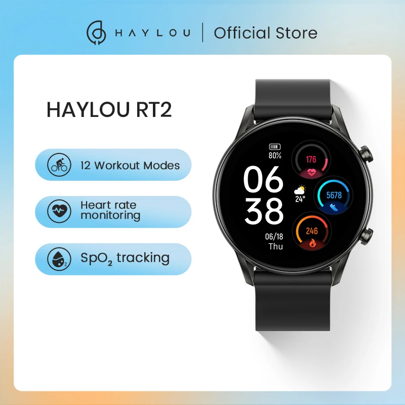 Смарт-часы HAYLOU RT2, 12 спортивных моделей, IP68