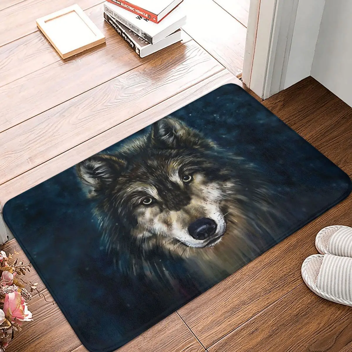 

2281 Bath Non-Slip Carpet Artistic Wolf Face Bedroom Mat Welcome Doormat Floor Decoration Rug