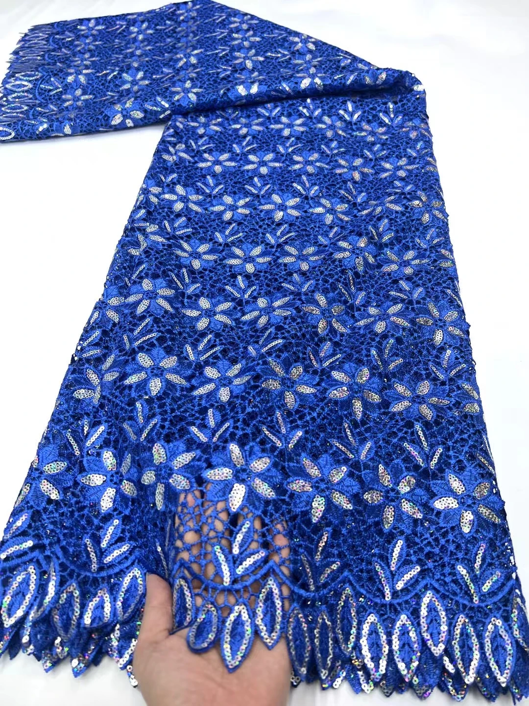 Новейшая африканская кружевная ткань из гипюрового шнура стиль 2025 года