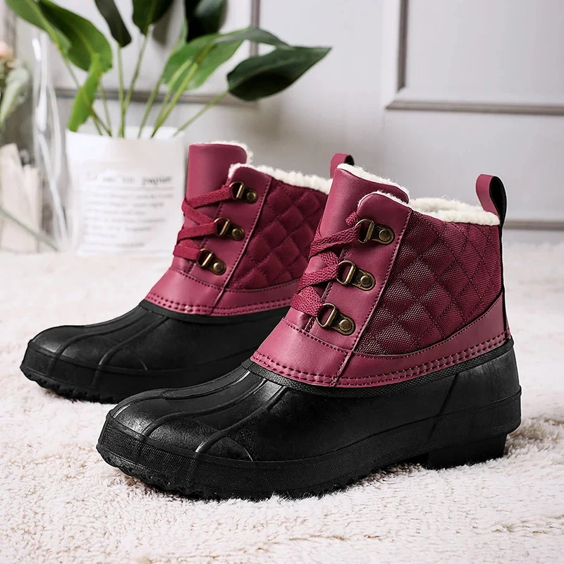 

Stylish Hot Sale Women's Winter Ankle Boots Plush Warm Lined Female High Shoes Quality Anti-skid Botas Mujer Outdoor Comfortable