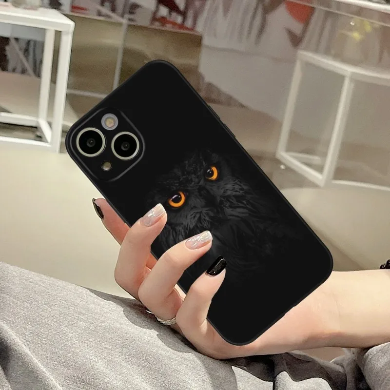 cool Owl animal Phone Case FOR IPhone 14 13 11 12 Pro 8 7 Plus X 13 Pro MAX XR XS MINI Black Covers