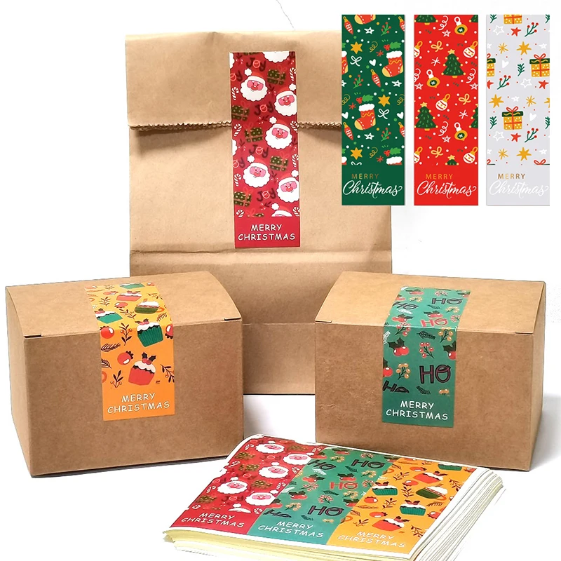 

90 шт. винтажные рождественские наклейки, рождественские подарочные этикетки, бирки Санта-Клауса, пломбы для подарочной коробки, декоративн...