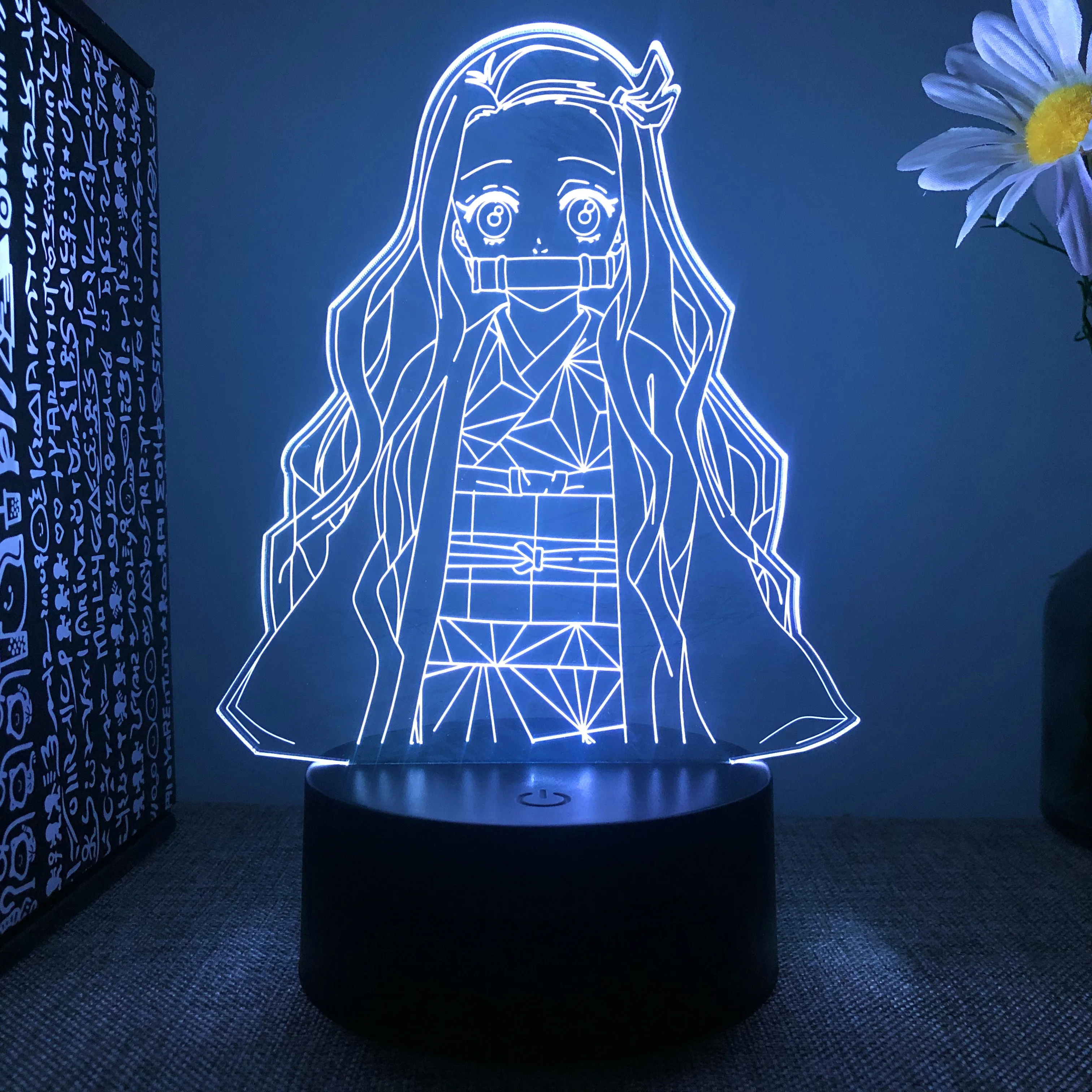 

Kimetsu No Yaiba Nezuko Kamado Figure Led Night Light for Bedroom Decor Nightlight Kids Child Table 3d Lamp Demon Slayer Gift