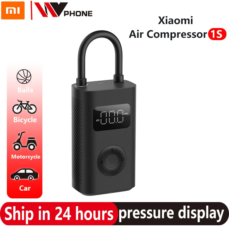 

Новый портативный Электрический воздушный компрессор xiaomi mijia 1s mi pump, воздушный датчик шин, надувной насос для мотоцикла, автомобиля