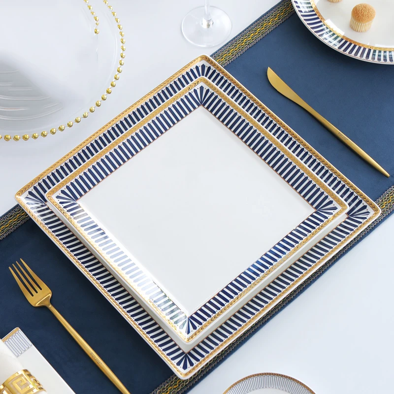 

Квадратная тарелка из костяного фарфора, роскошная Роскошная тарелка, домашняя Квадратная тарелка 10 дюймов, Квадратная тарелка для стейка, 12 дюймов