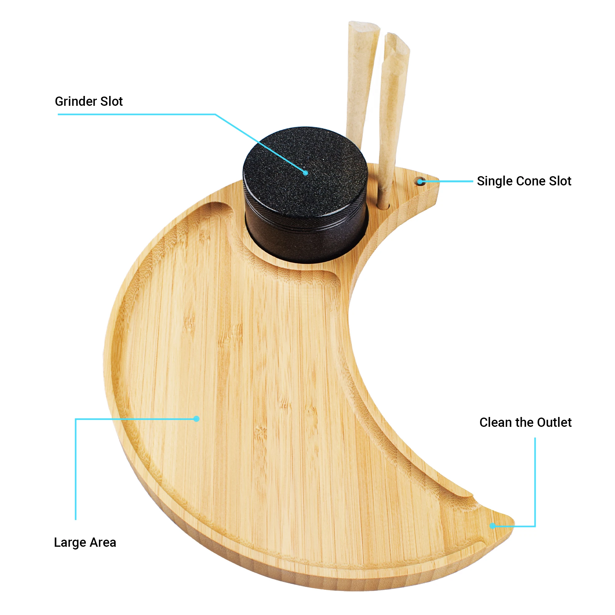 Милый бамбуковый поднос большой для курения Луны сигарет с предварительно