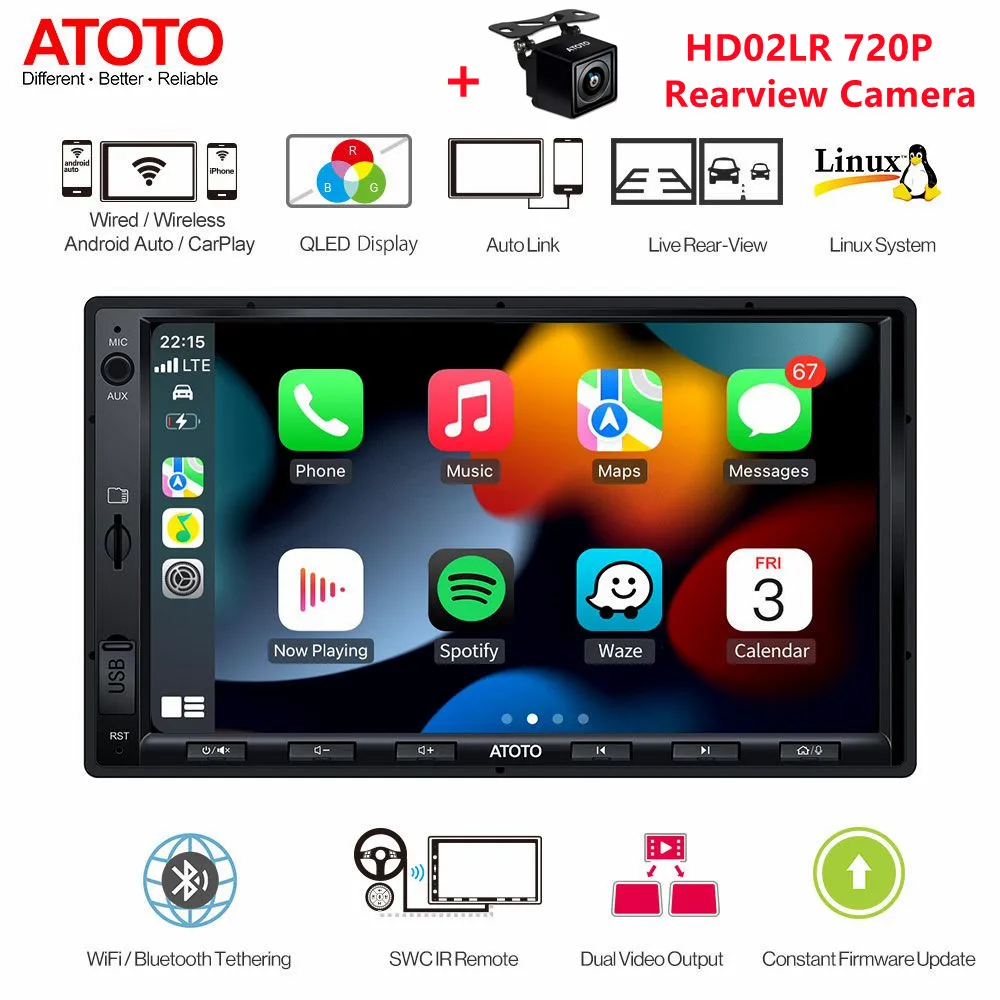 Автомобильный стерео-плеер ATOTO F7 XE мультимедийная система на Android с поддержкой