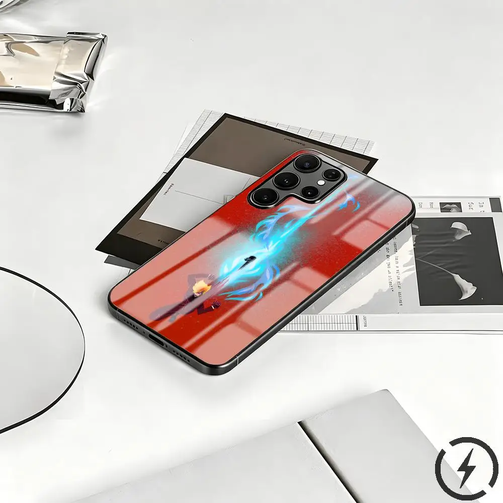 Фото Крутые аниме-персонажи, цельный чехол для телефона Samsung S26 S25 S24 S23 S22 S21 S20 Plus Ultra Fold, стеклянный магнитный чехол. №1