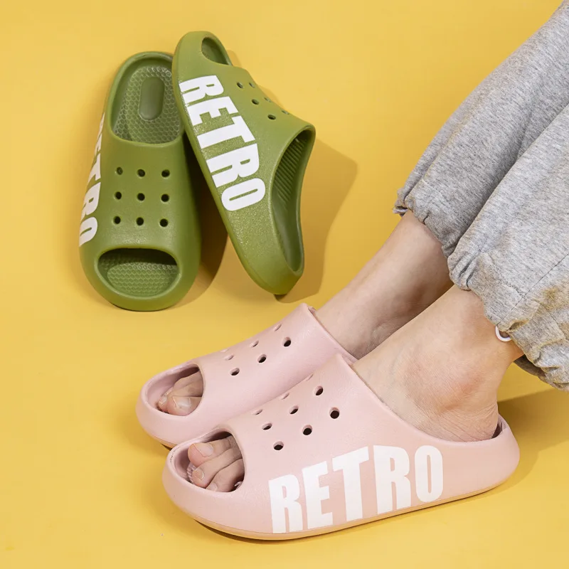 

Women Platform Slippers Cute Cartoon Lovers Indoor Shoes Breathable Soft EVA Female Male Bathroom Beach Slides Summer Sandals