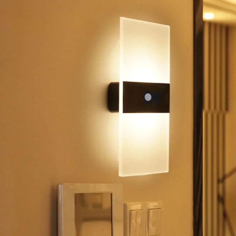 Современный домашний декор ночник с датчиком движения настенные светильники