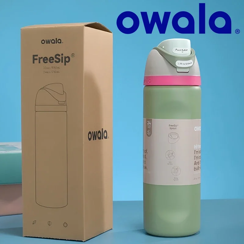 Чашка Owala Neo Sage Бутылка для воды Термосы и термосы Посуда напитков Термос