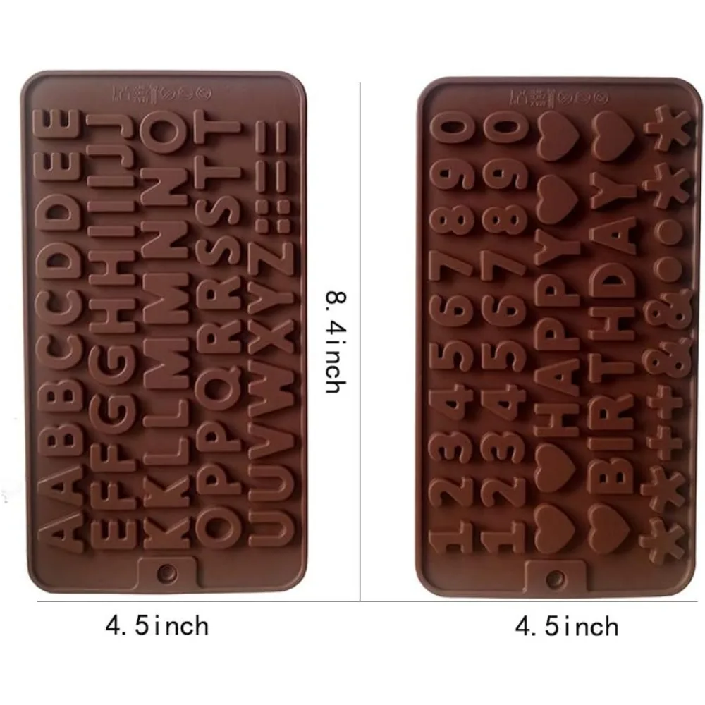 2 шт. силиконовые формы для шоколада буквы и цифры