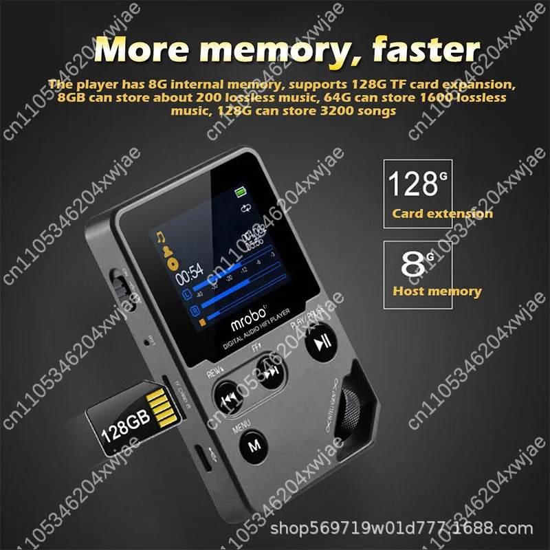 Фото Портативный Bluetooth MP3-плеер C5 HiFi с поддержкой lossless-аудио и 360-градусным звуком °   Цифровой музыкальный плеер с колесом прокрутки, 8 ГБ, для спорта и путешествий №4