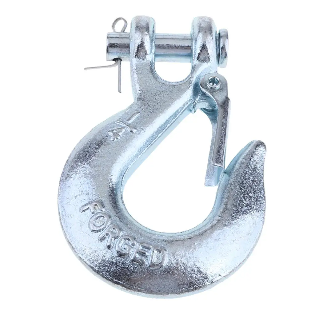 

1/4 Inch Winch Replacement Hook with Latch for Trailer ATV Towing