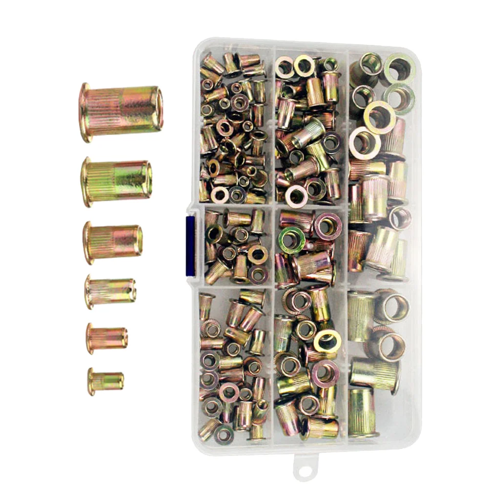 

150pcs Galvanized Rivet Nut Riveted Stainless Steel Nut with Flat Head